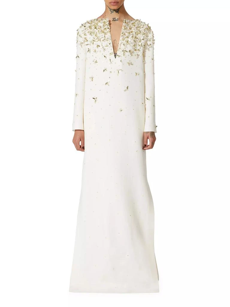 商品Valentino|Embroidered Crepe Couture Evening Dress,价格¥72783,第3张图片详细描述