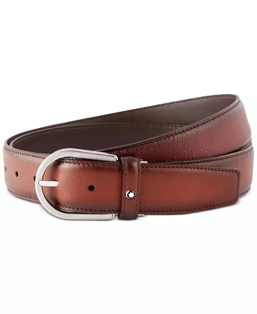 商品MontBlanc|Men's Westside Horseshoe Buckle Leather Belt,价格¥3778,第1张图片