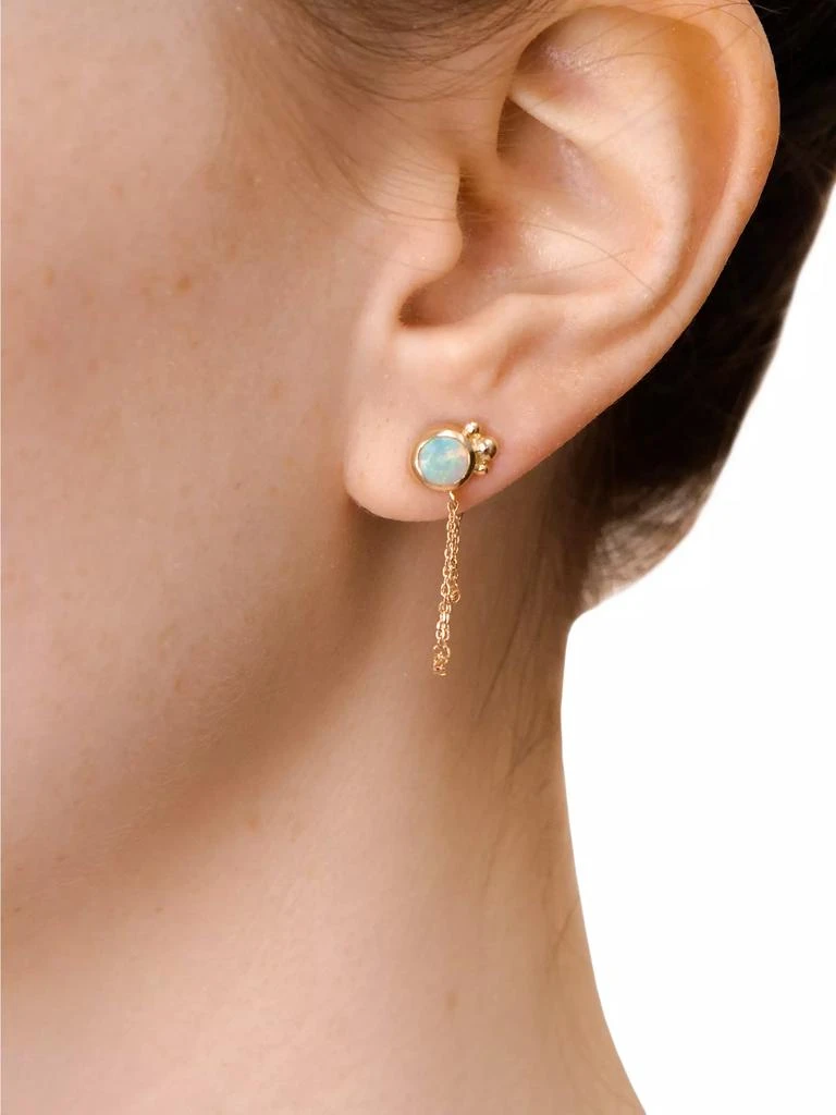 商品Anzie|Dew Drop Bonheur 14K Yellow Gold & Australian Opal Chain Drop Earrings,价格¥12363,第2张图片详细描述