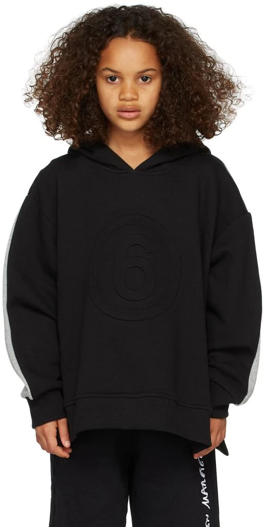 商品MAISON MARGIELA|Kids Black & Gray Contrast 6 Hoodie,价格¥620,第2张图片详细描述