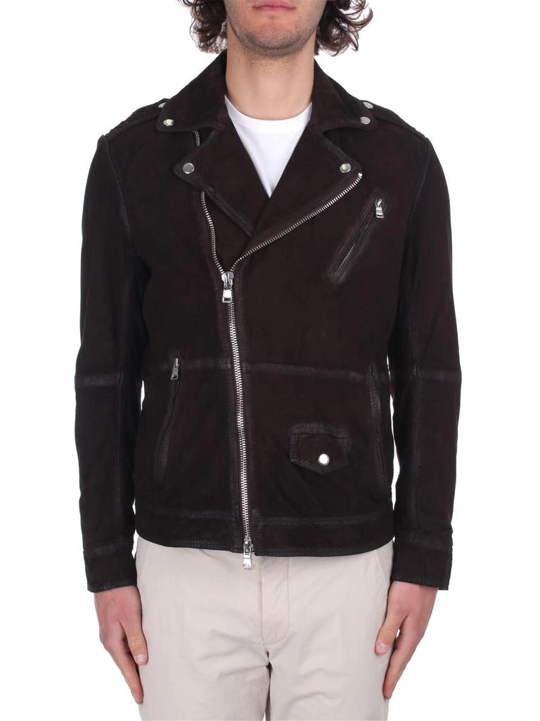 商品leather authority|leather authority Leather Jackets Men Brown Camoscio,价格¥3856,第1张图片