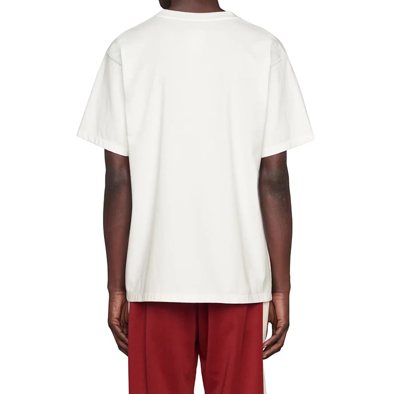 商品Gucci|【预售3-7天】GUCCI/古驰 22年春夏新款 Aria系列 男士象牙白色纯棉镜像效果Logo印花短袖T恤616036XJDV99275,价格¥3532,第6张图片详细描述