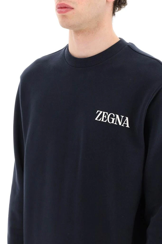 商品Zegna|Zegna rubberized logo crewneck sweatshirt,价格¥1647,第4张图片详细描述