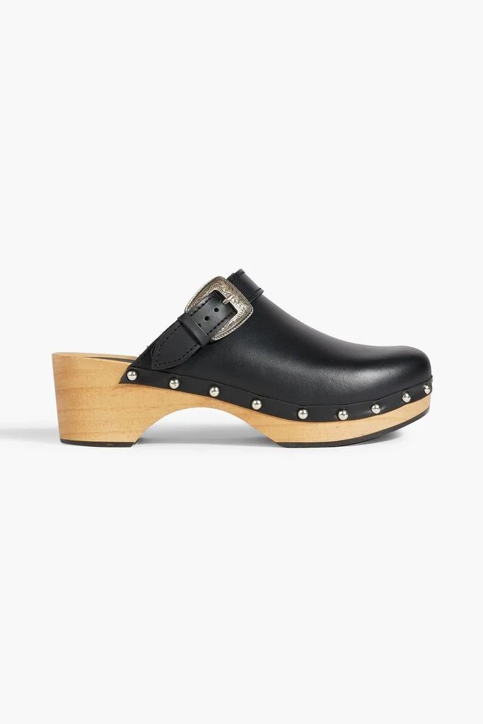 商品Maje|Buckled leather clogs,价格¥496,第1张图片