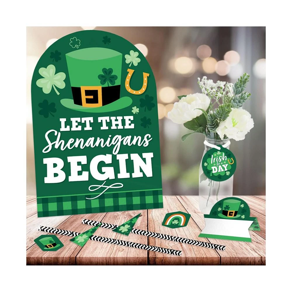 商品Big Dot of Happiness|Shamrock St. Patrick's Day DIY Party Signs Snack Bar Decorations Kit 50 Pc,价格¥186,第3张图片详细描述