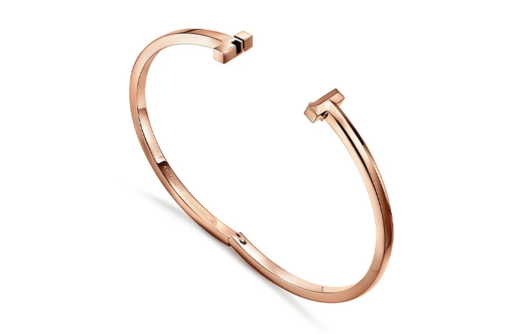 商品[国内直发] Tiffany & Co.|蒂芙尼 T1系列 窄式 玫瑰金 18K 手镯 男女同款情侣款,价格¥27144,第7张图片详细描述