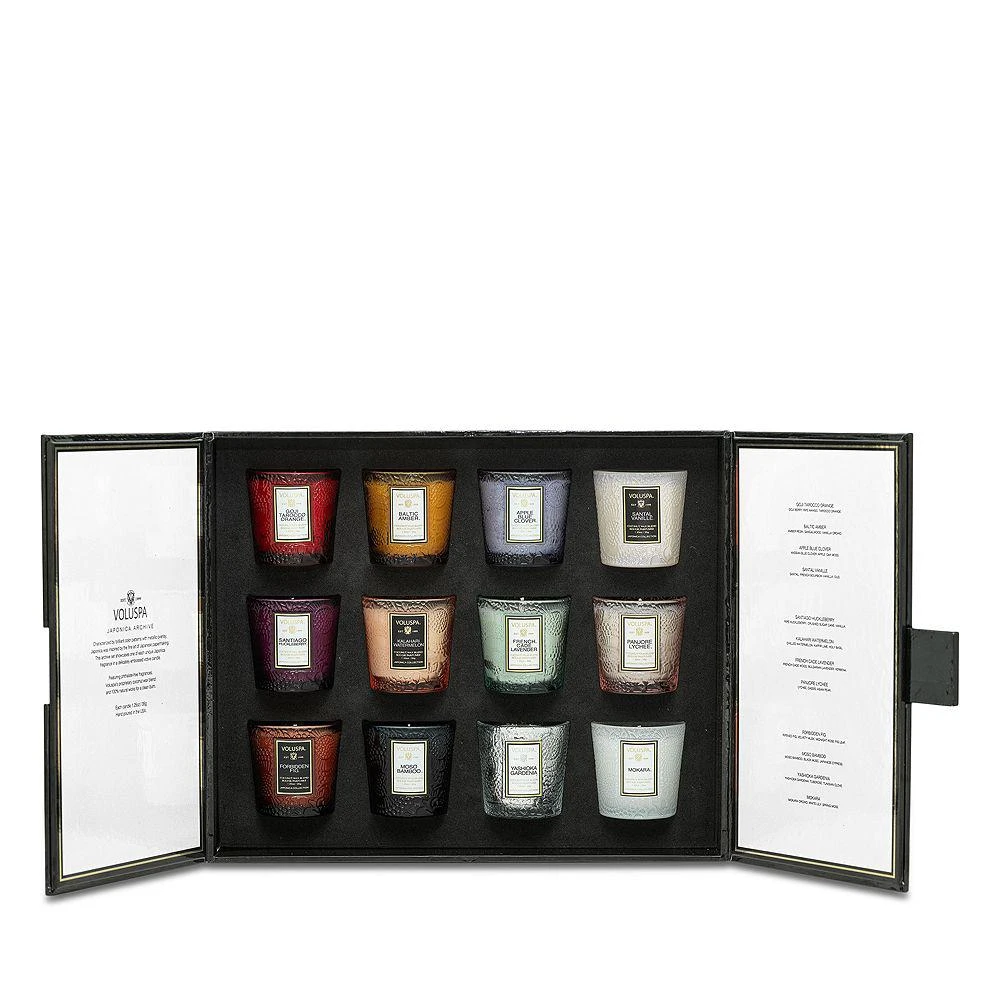 【包装盒轻微翘边、蜡油轻微溢出】Japonica Archive 12 Embossed Glass Candles Gift Set 商品