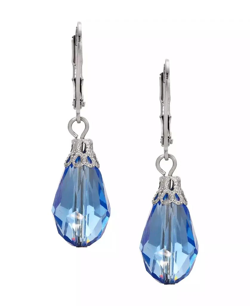 商品2028|Silver-Tone Crystal Faceted Drop Earrings,价格¥120,第3张图片详细描述