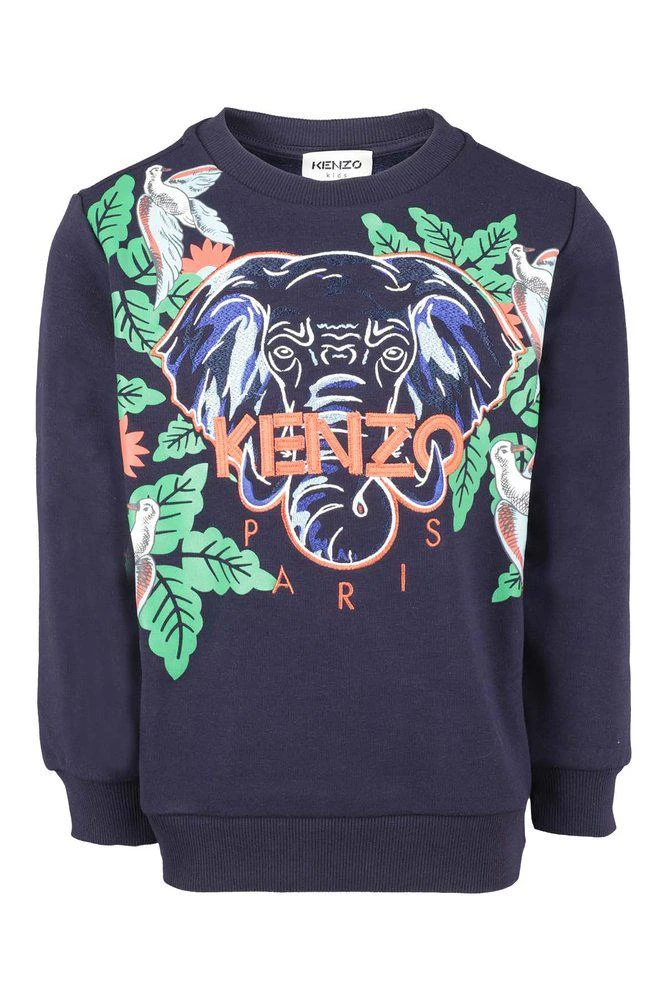 商品Kenzo|Kenzo Kids Logo Embroidered Long-Sleeved Sweatshirt,价格¥1398,第1张图片