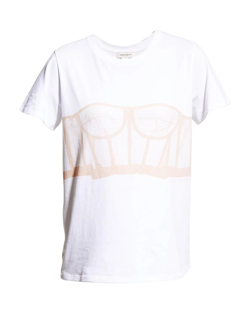 商品Alexander McQueen|Bustier Print T-Shirt,价格¥1365,第2张图片详细描述