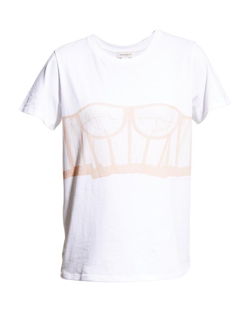 商品Alexander McQueen|Bustier Print T-Shirt,价格¥2898,第4张图片详细描述