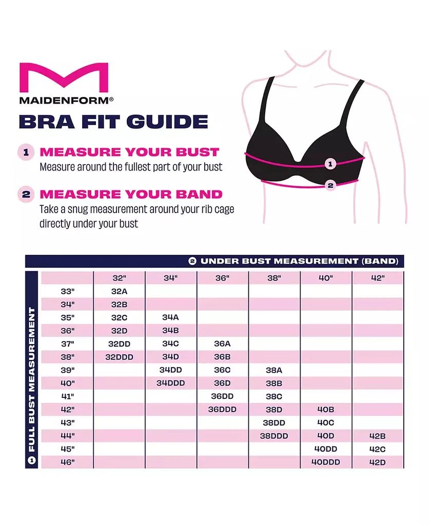 商品Maidenform|One Fab Fit 2.0 T-Shirt Shaping Underwire Bra DM7543,价格¥362,第4张图片详细描述