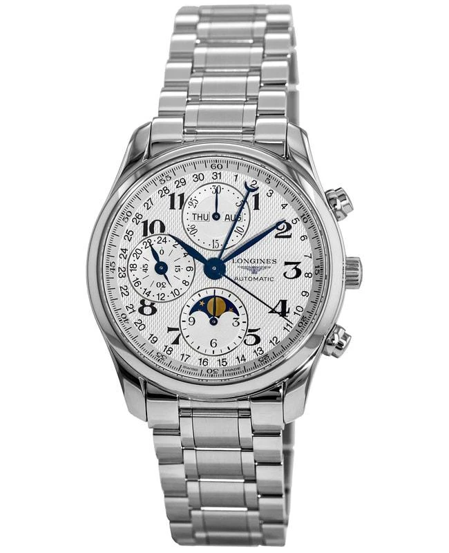 商品Longines|Longines Master Collection Moonphase 40mm Chronograph Steel Men's Watch L2.673.4.78.6,价格¥19620,第1张图片