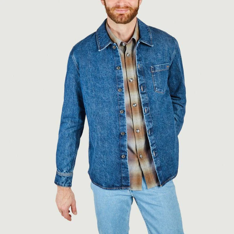 商品A.P.C.|Vittorio overshirt Embroidered chest WASHED INDIGO APC PARIS,价格¥1667,第1张图片