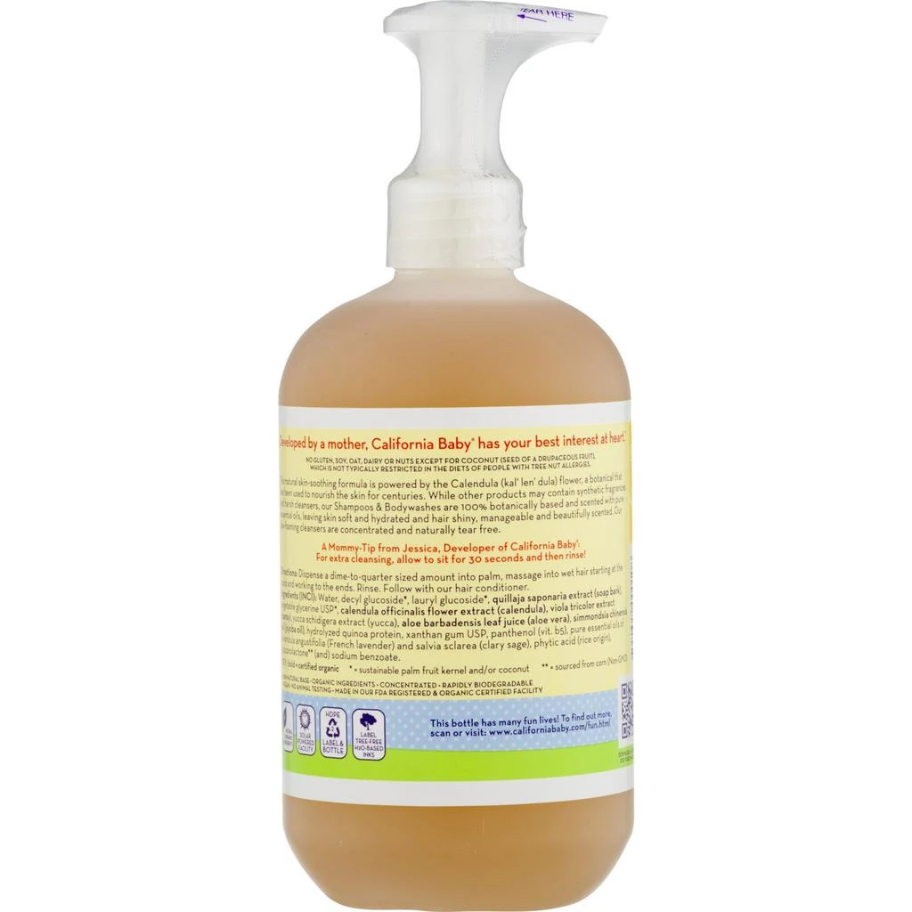商品California Baby|California Baby Calendula Shampoo and Body Wash | 100% Plant-Based | Allergy Friendly | Soothing Baby Soap and Toddler Shampoo for Dry, Sensitive Skin | 19 oz. (2-pack),价格¥525,第4张图片详细描述