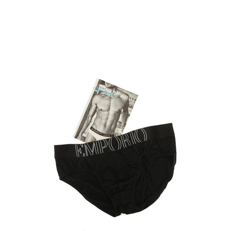 商品Emporio Armani|EMPORIO ARMANI阿玛尼男士黑色棉质三角内裤,价格¥326,第1张图片