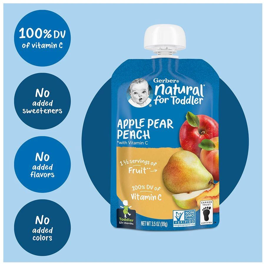 商品Gerber|Toddler Foods Pouch Apple Pear Peach,价格¥15,第5张图片详细描述