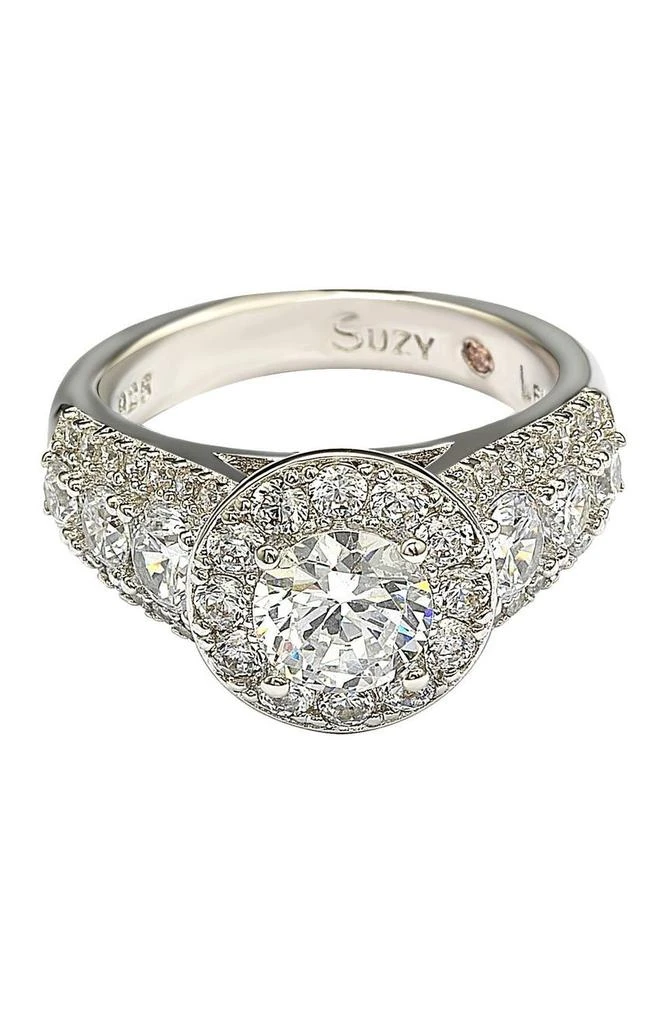 商品Suzy Levian|Sterling Silver White CZ Engagement Ring,价格¥747,第1张图片
