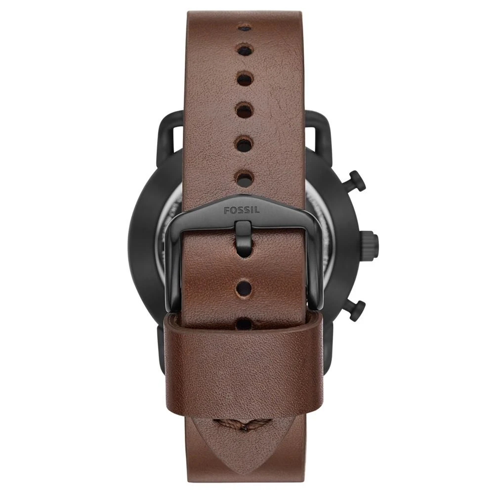 商品Fossil|Q Men's Commuter Dark Brown Leather Hybrid Smart Watch 42mm,价格¥869,第3张图片详细描述