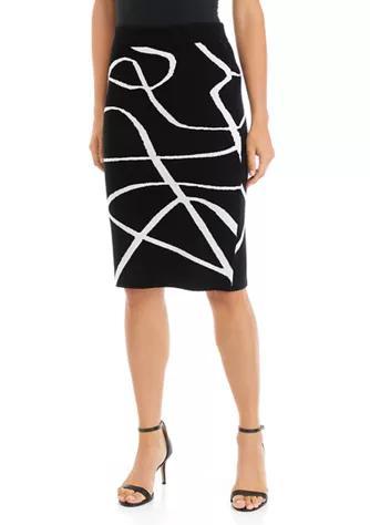 商品Tahari|Women's Paint Stroke Jacquard Sweater Skirt,价格¥502,第1张图片