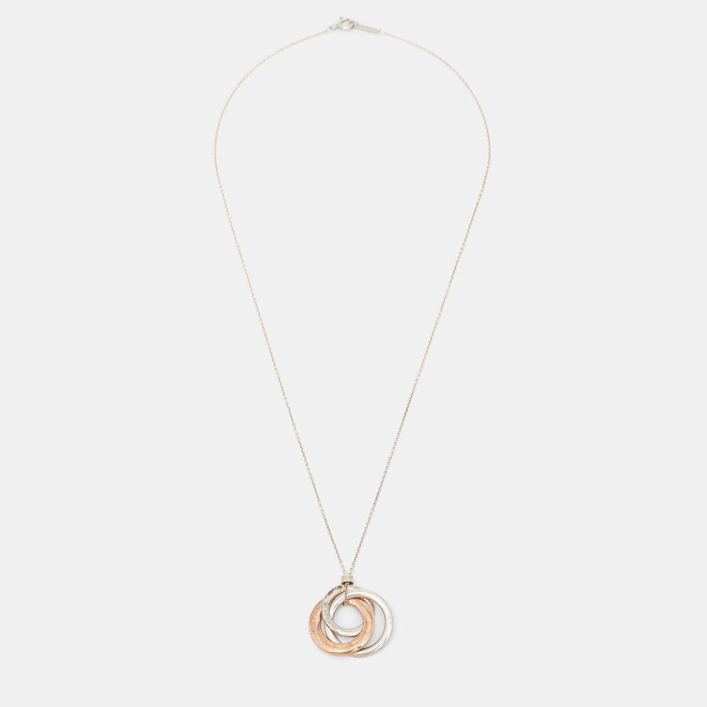 Tiffany & Co. 1837 Interlocking Circles Rubedo Sterling Silver Pendant Necklace商品第3张图片规格展示