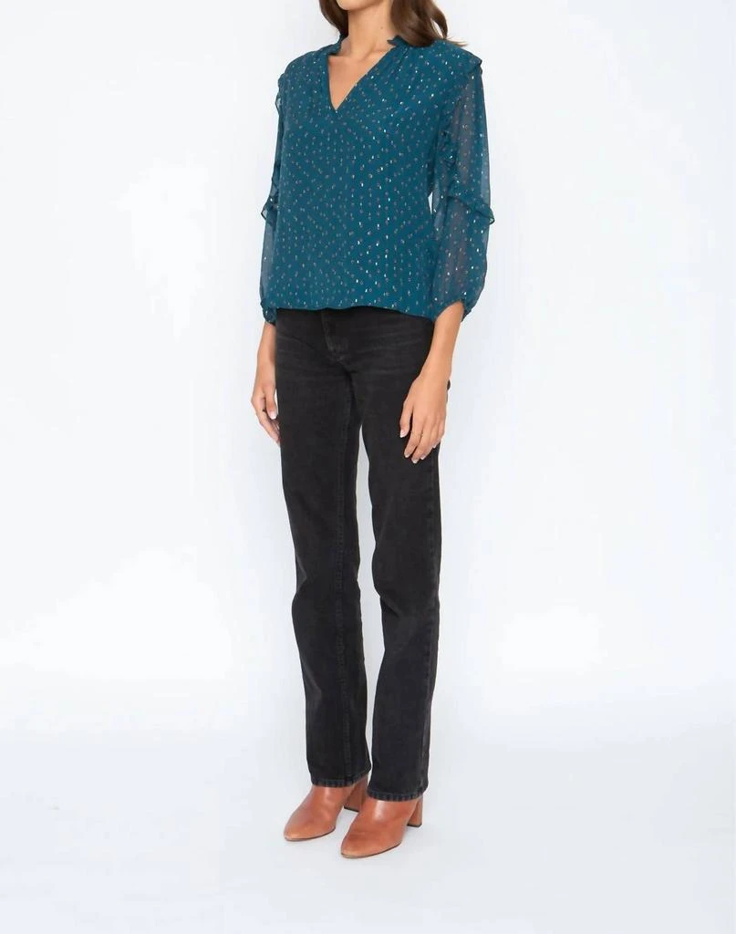 Gracie Top in Emerald Lurex Chiffon 商品