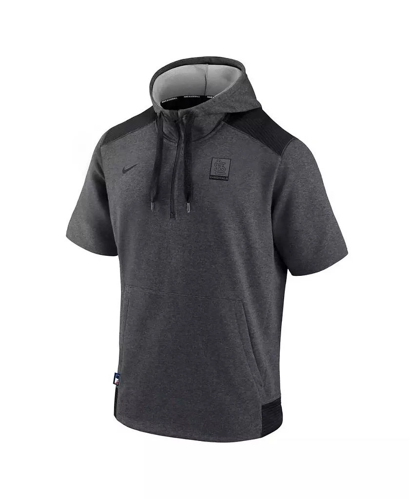 商品NIKE|Men's Heathered Charcoal, Black St. Louis Cardinals Authentic Collection Dry Flux Performance Quarter-zip Short Sleeve Hoodie,价格¥594,第2张图片详细描述