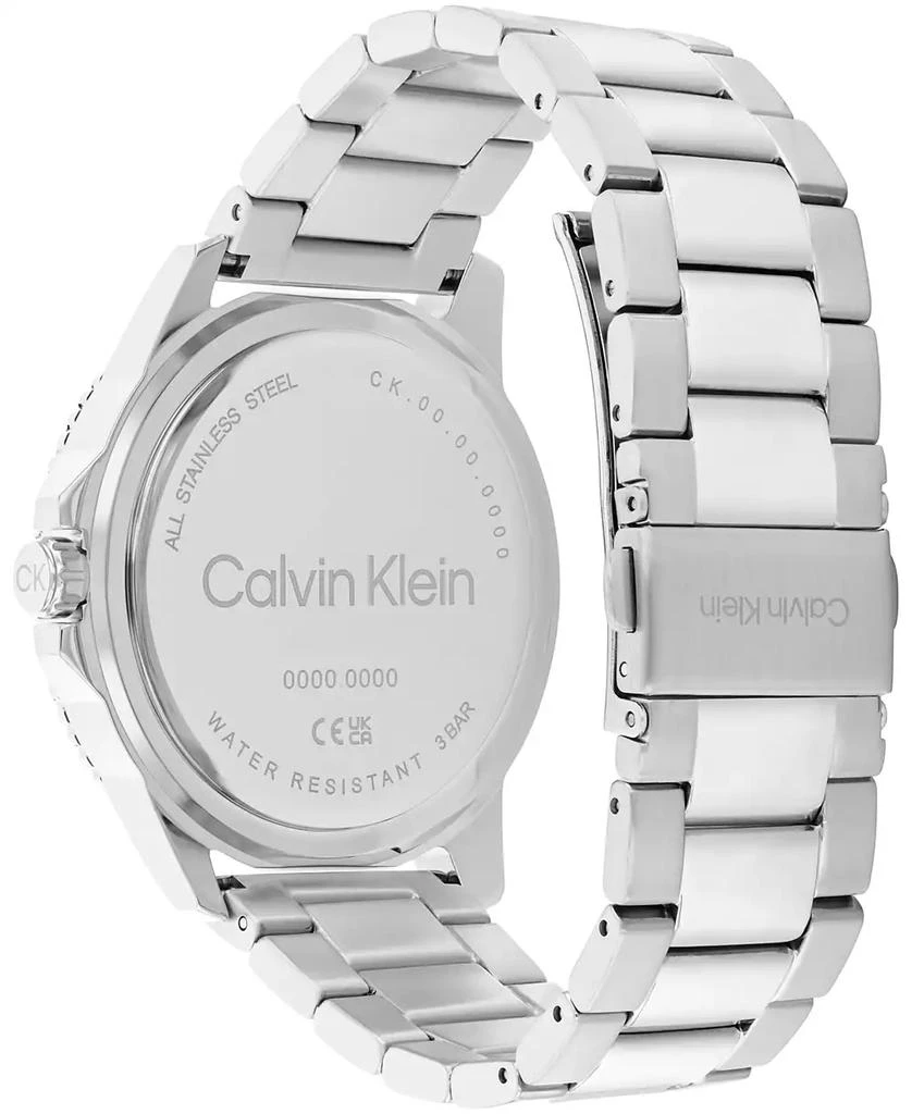 商品Calvin Klein|Men's Three Hand Silver Stainless Steel Bracelet Watch 44mm,价格¥1004,第3张图片详细描述