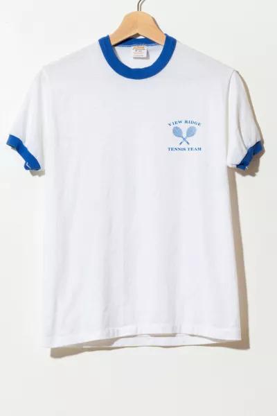 Vintage 1980s Distressed Made in USA Ringer Tennis T-Shirt商品第1张图片规格展示