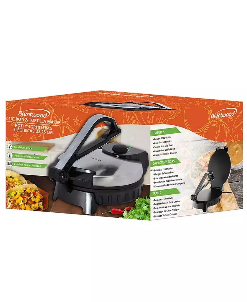 商品Brentwood Appliances|10" Stainless Steel Non-Stick Electric Tortilla Maker,价格¥554,第4张图片详细描述