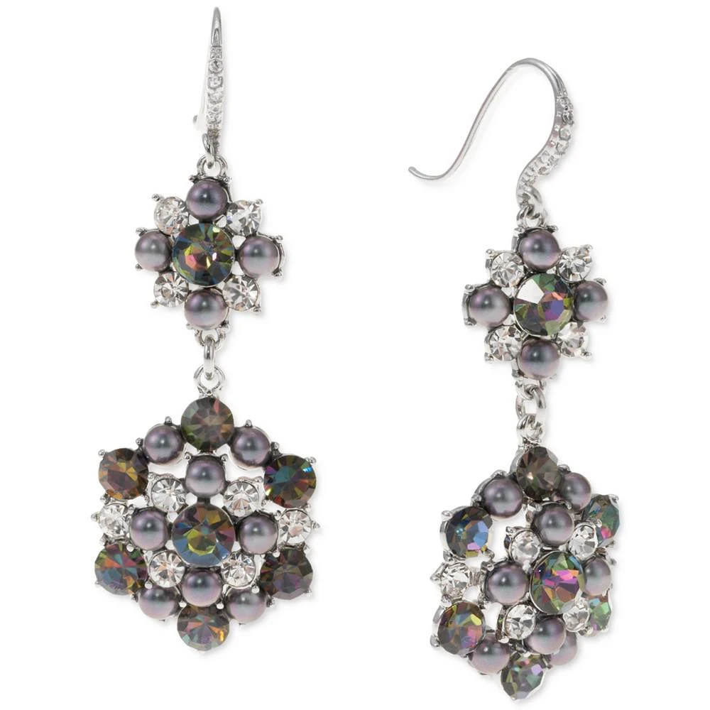 商品Charter Club|Silver-Tone Crystal & Imitation Pearl Cluster Double Drop Earrings, Created for Macy's,价格¥37,第1张图片