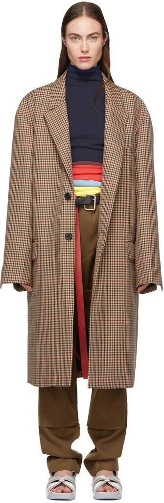 商品Ambush|Beige Long Check Suit Coat,价格¥3528,第1张图片