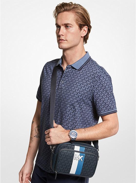 商品Michael Kors|Hudson Logo Stripe and Leather Crossbody Bag,价格¥998,第6张图片详细描述