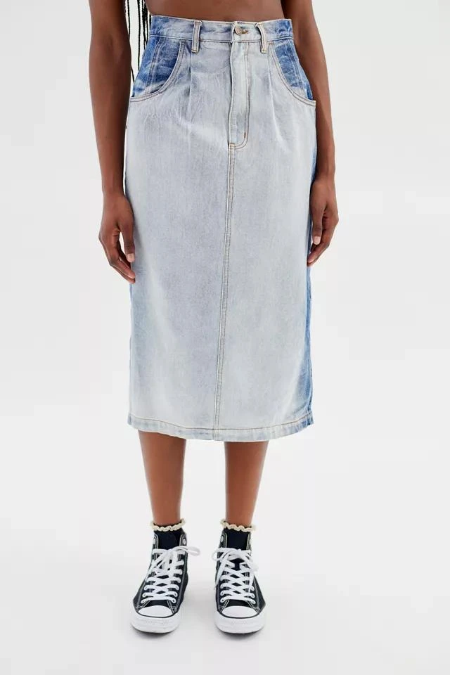 商品Urban Renewal|Urban Renewal Remade Bleached Out Denim Midi Skirt,价格¥76,第4张图片详细描述