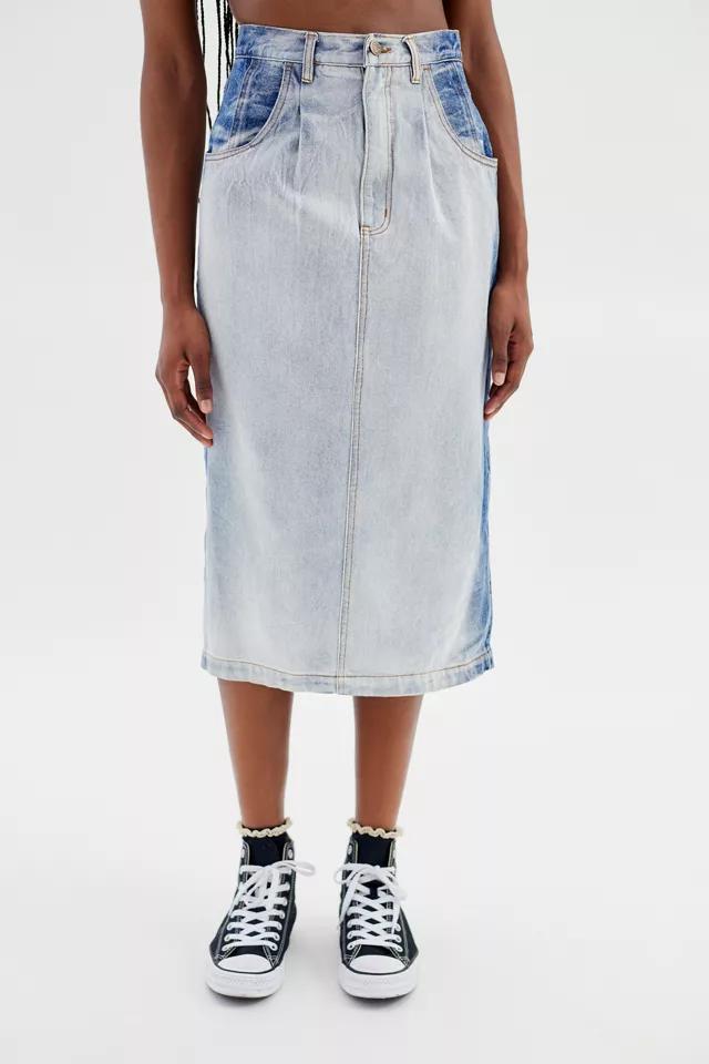 商品Urban Renewal|Urban Renewal Remade Bleached Out Denim Midi Skirt,价格¥489,第6张图片详细描述