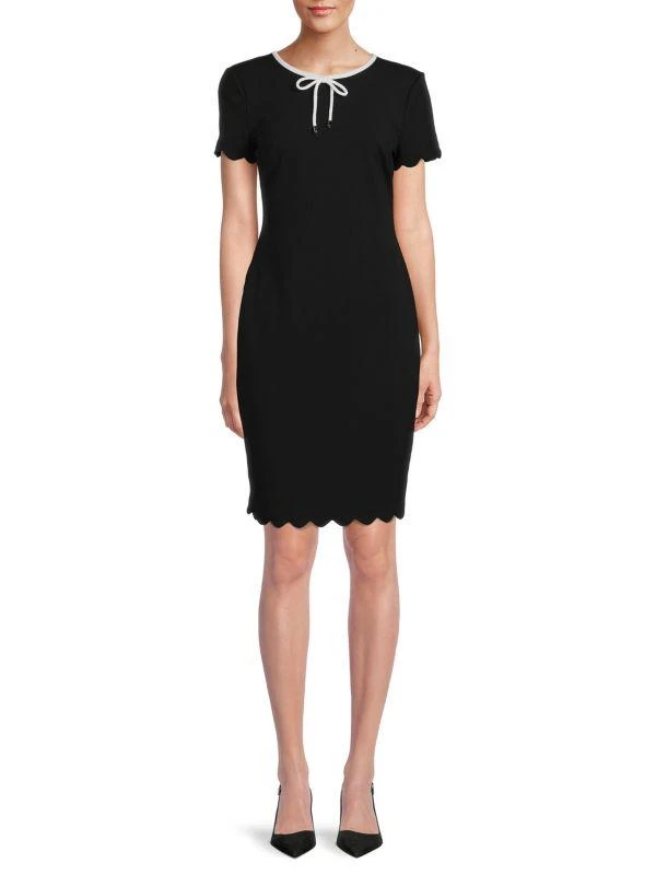 商品Karl Lagerfeld Paris|Bow Tie Sheath Dress,价格¥402,第1张图片