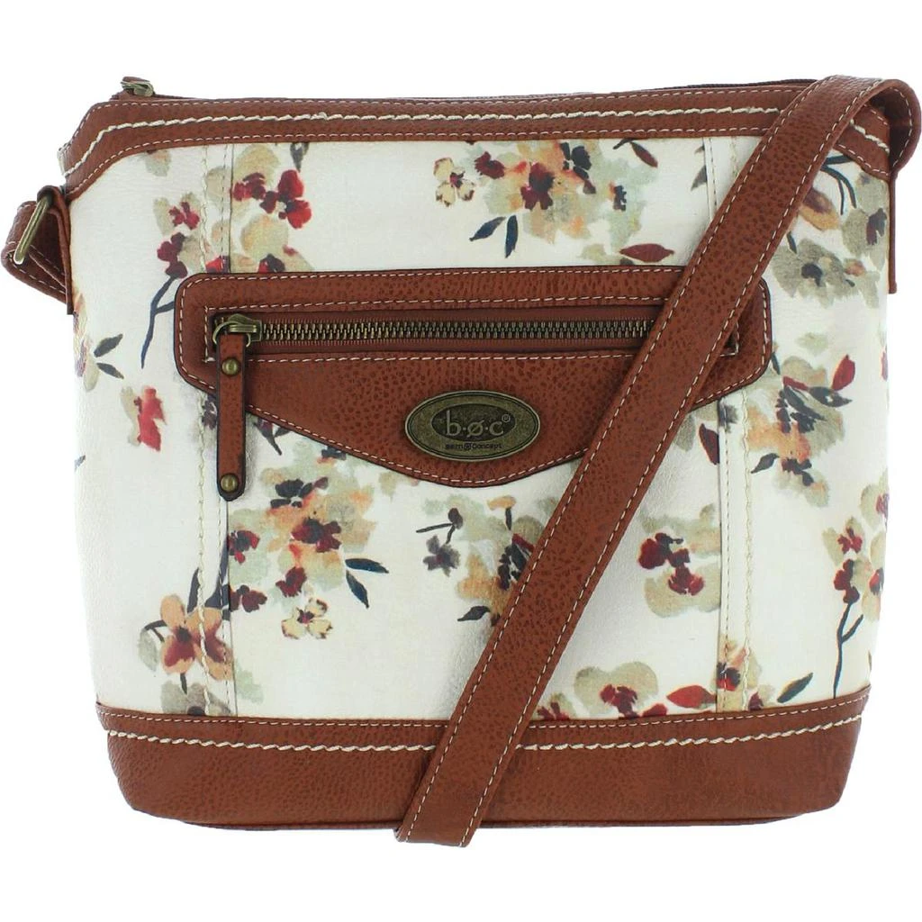 商品B.O.C. Born Concepts|B.O.C. Born Concepts Womens Mikado Faux Leather Floral Print Crossbody Handbag,价格¥152,第1张图片