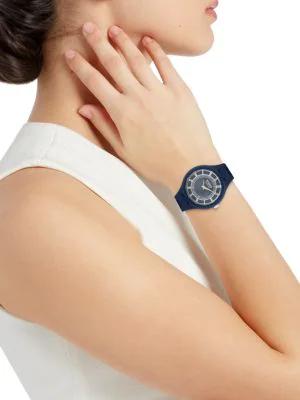 39MM Stainless Steel & Silicone Strap Watch商品第2张图片规格展示