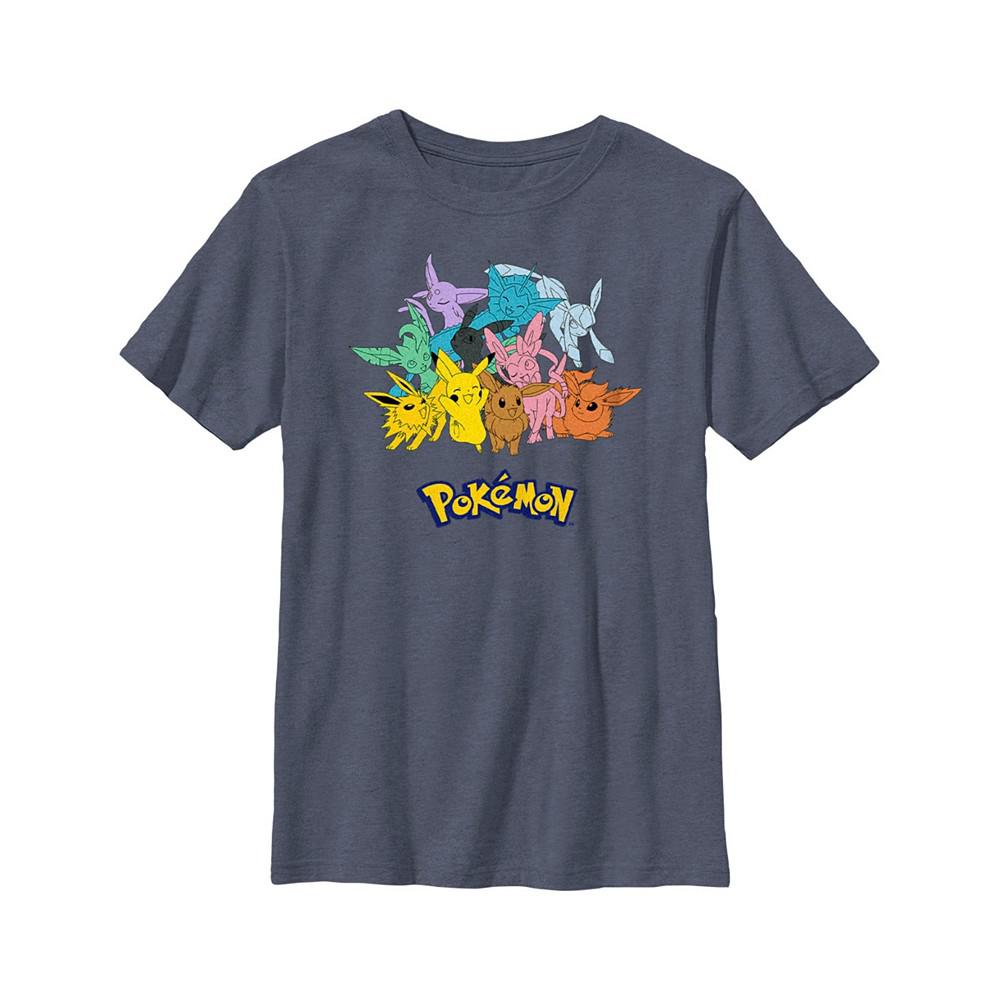 Boy's Pokemon Pikachu and Eeveelutions Logo Child T-Shirt商品第1张图片规格展示