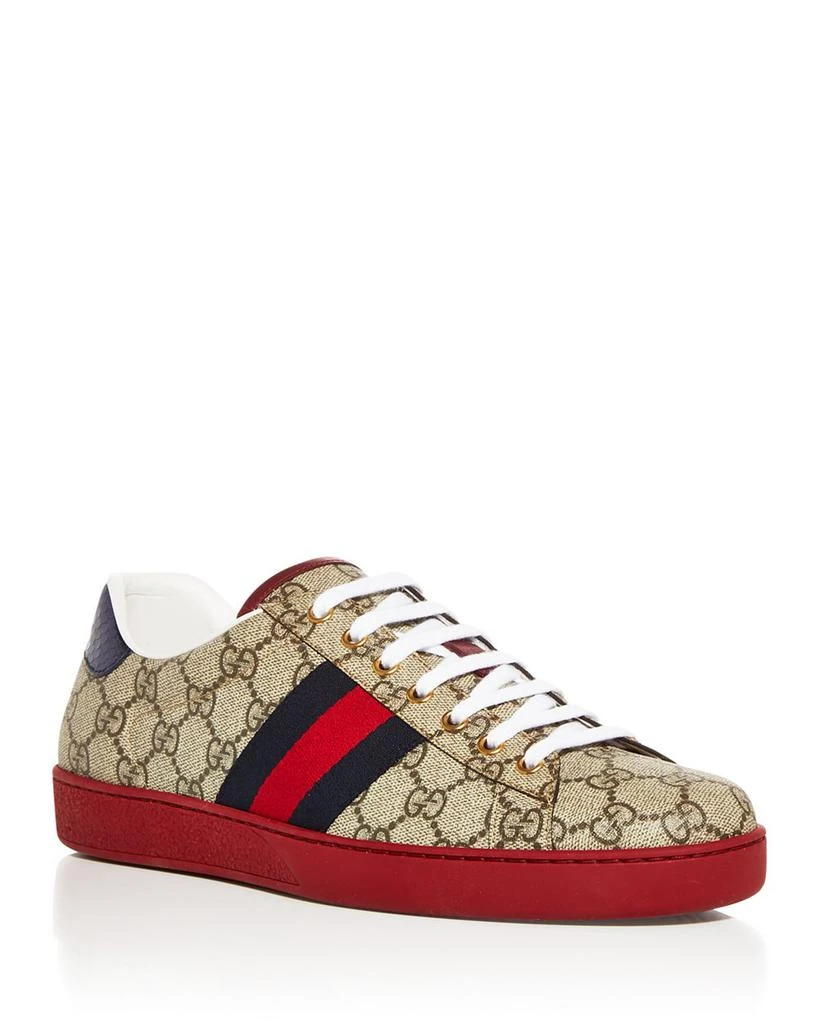 商品Gucci|Men's Monogram Low Top Leather Trim Sneakers,价格¥6171,第1张图片