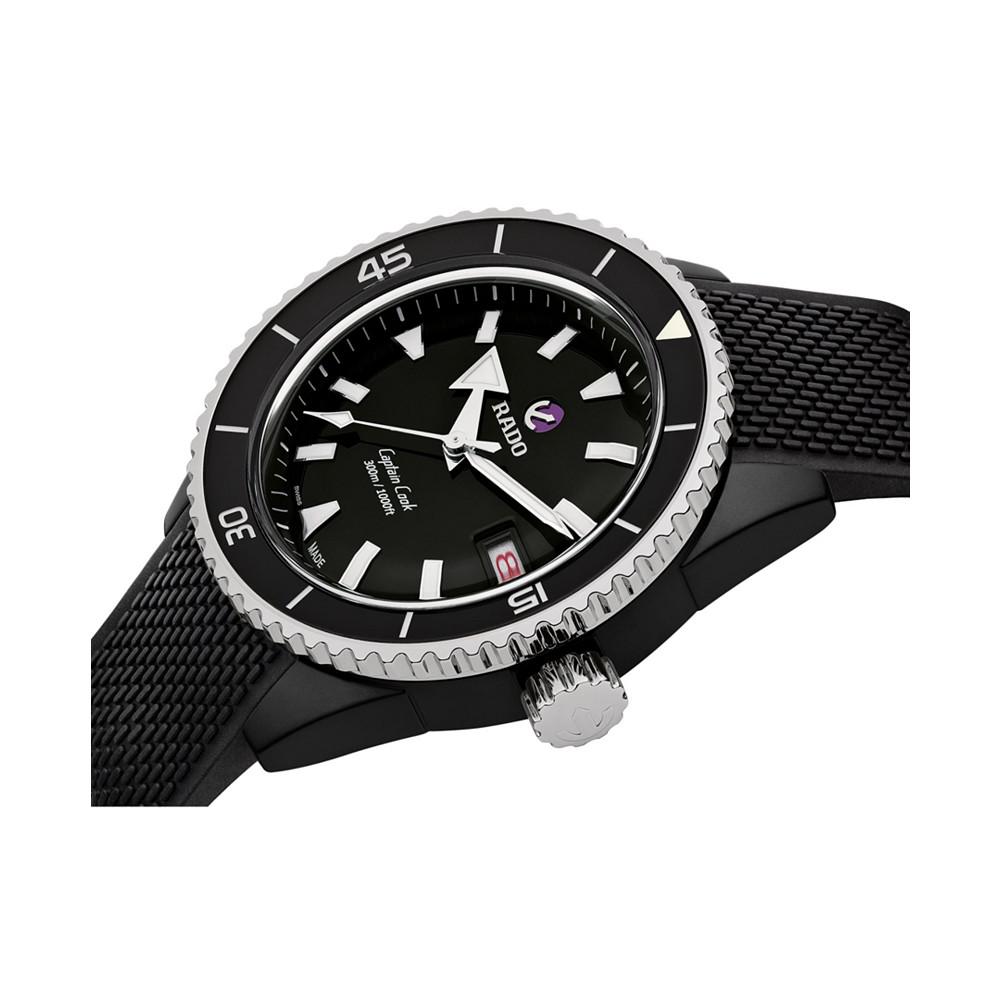 Men's Swiss Automatic Captain Cook Diver Black Ceramic Bracelet Watch 43mm商品第3张图片规格展示