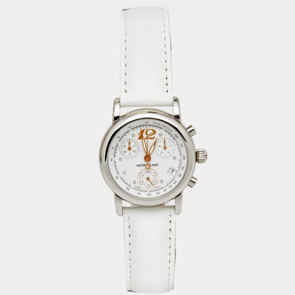 商品[二手商品] MontBlanc|Montblanc White Stainless Steel Leather Mini Star 7039 Women's Wristwatch 32 mm,价格¥5978,第1张图片