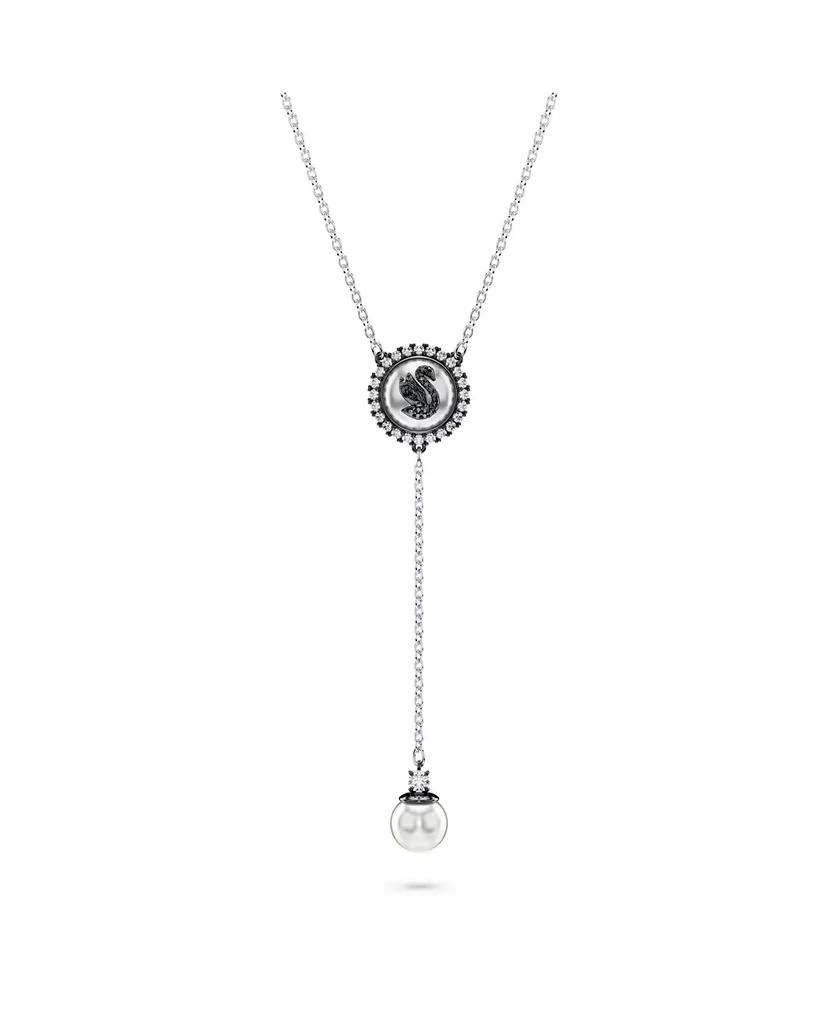 商品Swarovski|Swan, Gray, Rhodium Plated Iconic Swan Y Pendant Necklace,价格¥1075,第1张图片