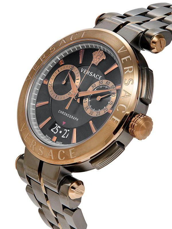 商品Versace|45MM Two Tone Stainless Steel Bracelet Chronograph Watch,价格¥6125,第3张图片详细描述