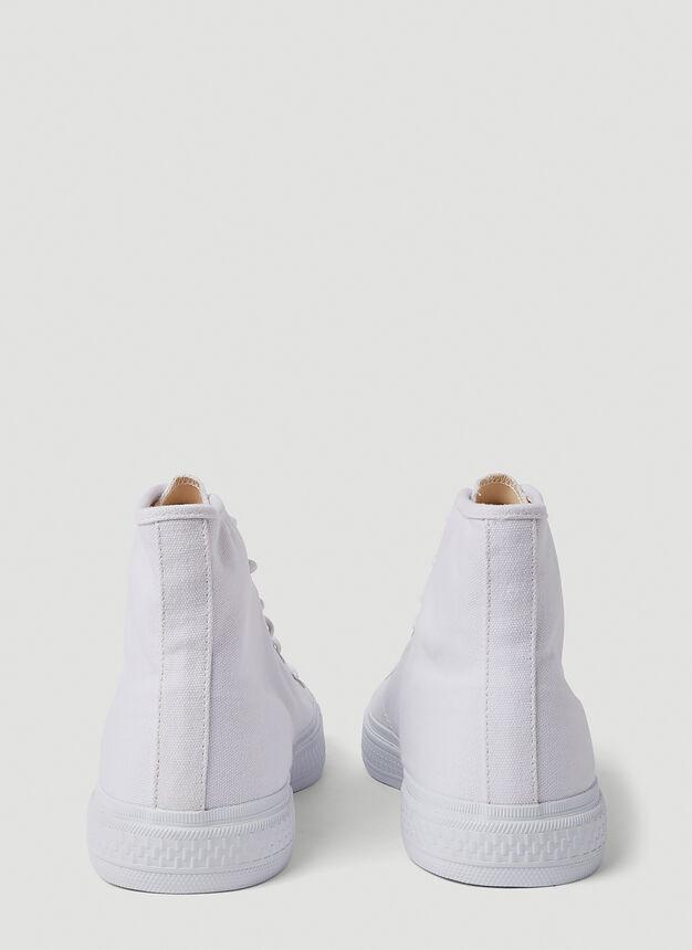 Canvas High Top Sneakers in White商品第3张图片规格展示