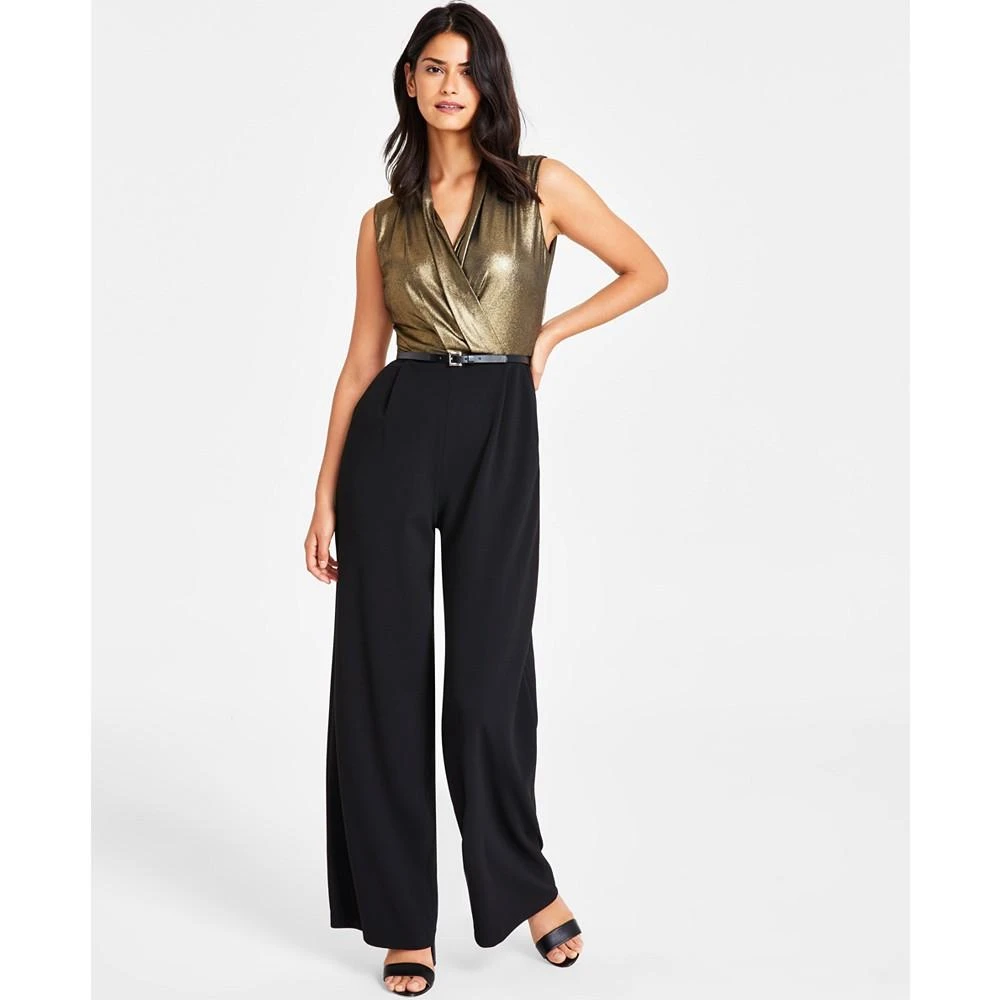 商品Tommy Hilfiger|Women's Glitter Belted Straight-Leg Jumpsuit,价格¥416,第1张图片