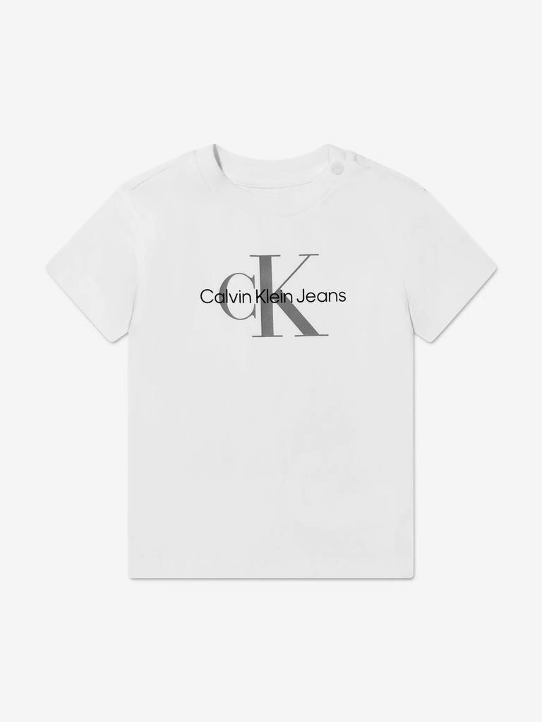 商品Calvin Klein|Calvin Klein Baby Monogram T-Shirt in White,价格¥261,第1张图片