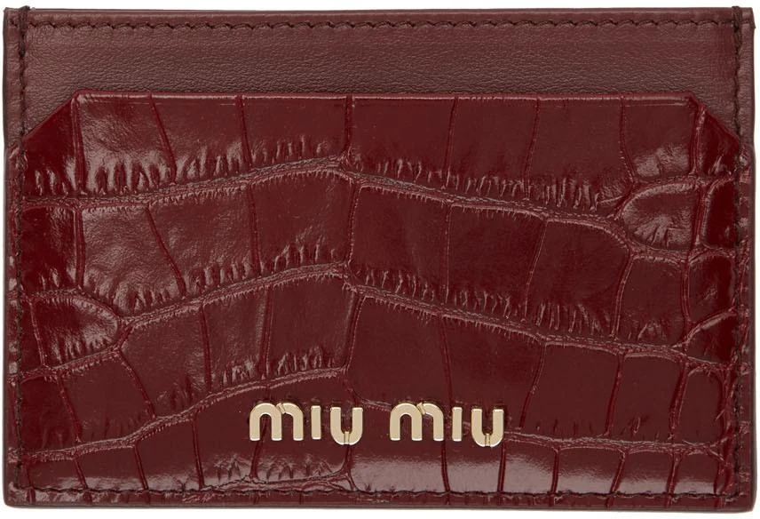 商品Miu Miu|Red Croc Card Holder,价格¥1716,第1张图片