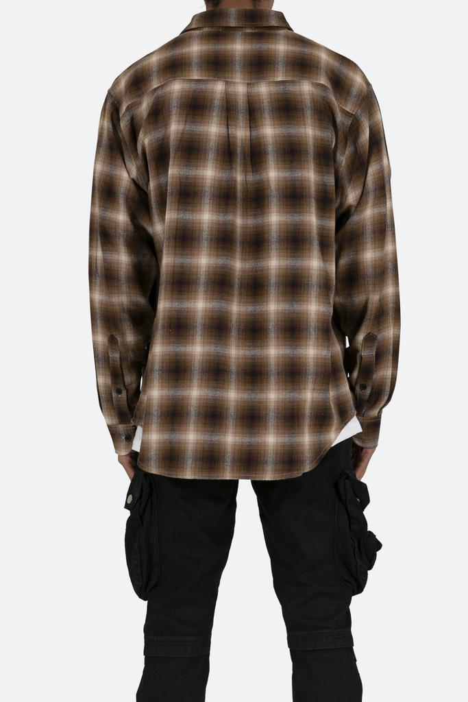 Rhinestone Skeleton Flannel Shirt - Brown商品第6张图片规格展示