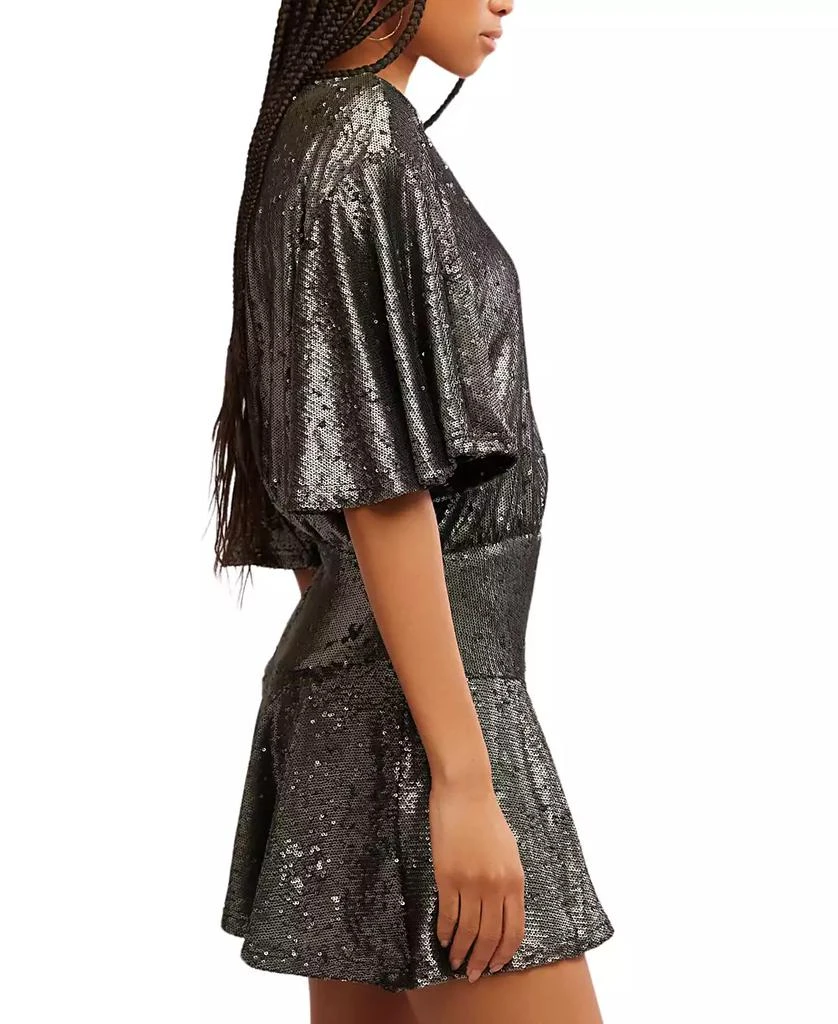 商品Free People|Women's Manuka Sequin Flutter-Sleeve Mini Dress,价格¥1265,第3张图片详细描述